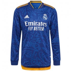 Jalkapallo Pelipaidat Real Madrid Vieraspaita 2021-2022 Pitkähihainen